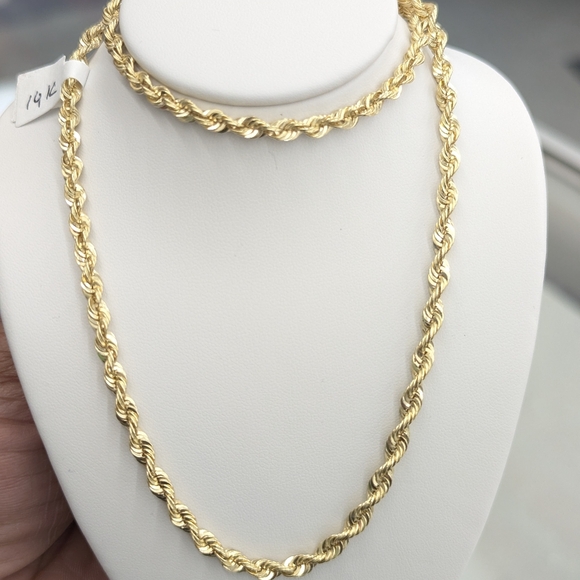 14kt Real Gold Rope Chain 4mm 20 Inch